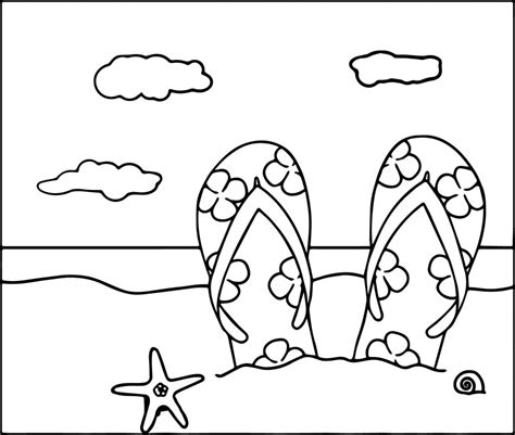 printable sandals   beach coloring page   aldults  kids