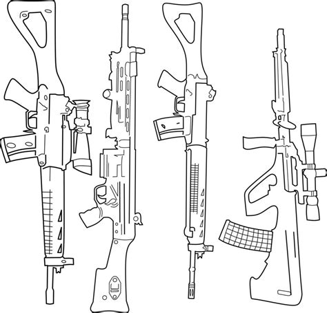 sniper rifle coloring pages