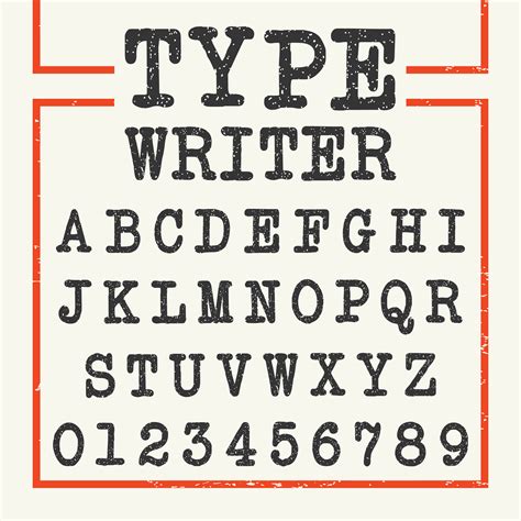 type writer alphabet font template  vector art  vecteezy
