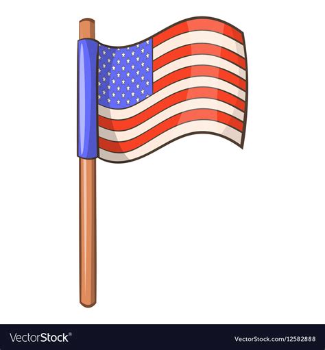 american flag icon cartoon style royalty  vector image