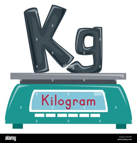 illustration   weighing scale  kilogram  kg lettering stock