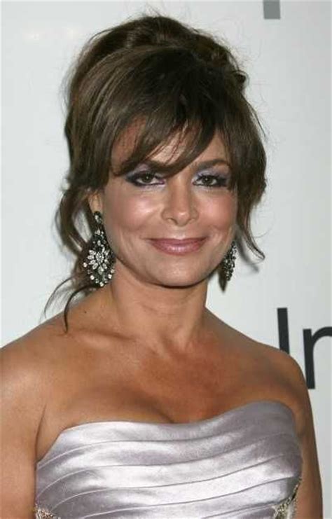 updo for older women paula abdul wearing a messy updo hairstyle at