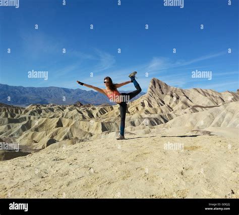women   yoga dancer pose   desert  res stock photography