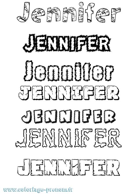 coloriage du prenom jennifer  imprimer ou telecharger facilement