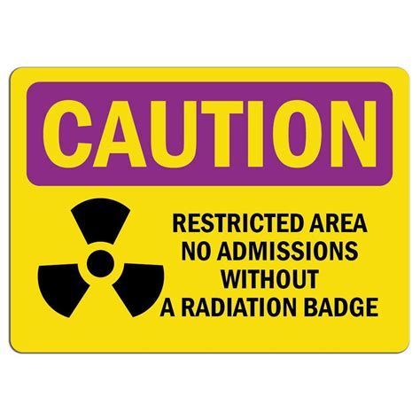 caution radiation sign restricted area radiation badge safety notice