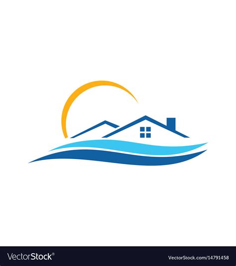 home beach resort icon logo royalty  vector image