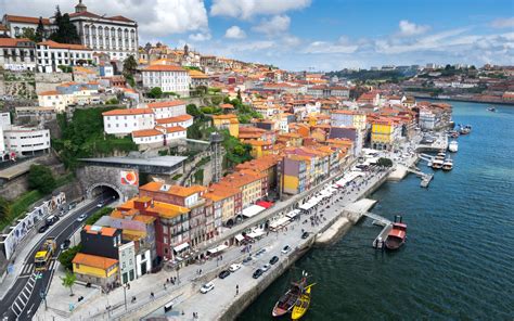 porto portugal city cityscape building road tunnel river boat