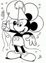Disney Coloring Pages Mickey Mouse Birthday Printable Happy Kids Color Minnie Print Printables Para Sheet Christmas Cards Party Clubhouse Character sketch template