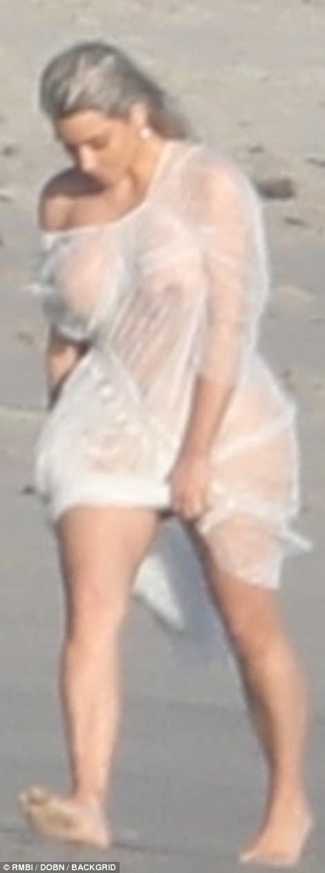 Kim Kardashian Dons Completely See Through Dress In Malibu