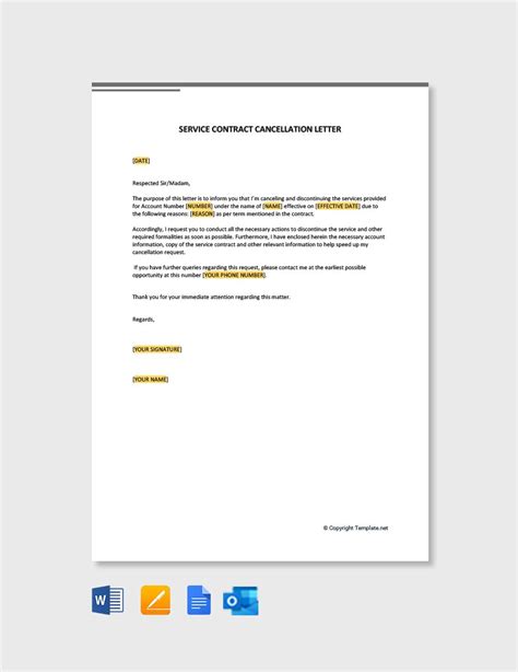 purchase order cancellation letter template google docs word