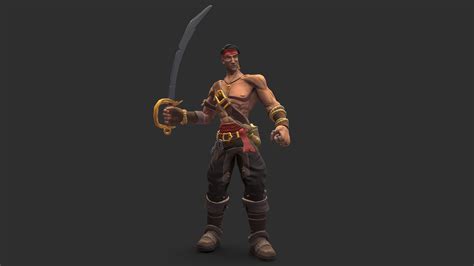 stylised pirate character posing 2 3d model by josedlh [c0ad46d