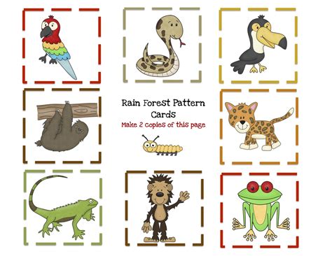 rain forest animal printable preschool printables