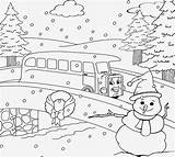 Scenery Coloring Winter Pages Drawing Outline Christmas Clipart Landscape Kids Snow Children Beautiful Printable Natural Niagara Falls Sketches Mountain Colouring sketch template