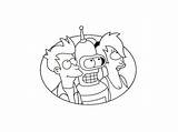 Futurama Coloring Pages Kids Color Clipart Characters Library Popular sketch template