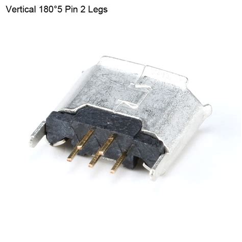 Micro Usb Type B Female Connector Dip 5p Socket Vertical 180°5 Pin 2