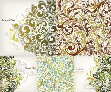 decorative pattern templates colored seamless curves decor vectors