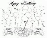 Trolls Birthday Happy Pages Coloring Two sketch template
