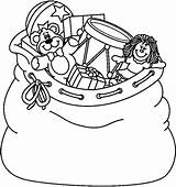 Sack Toy Clip Toys Coloring Natale Di Colori Clipart Sacks sketch template