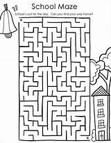 Coloring School Maze Back Pages Printable Mazes Kids Classroom Printables Sheets Activity First Worksheets Color September Classroomdoodles Print Middle Colouring sketch template