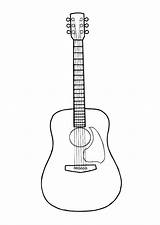Guitarra Gitarre Guitare Dibujo Coloriage Malvorlage Gitaar Kleurplaat Acoustic Guitarras Imprimer Ausdrucken Ausmalbild Ukulele Electrique Coloriages Educima Fretboard Chitarra Basse sketch template