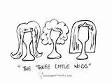 Wig Drawing Wigs Three Getdrawings Paintingvalley sketch template