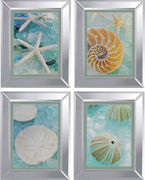 Sea Glass Artworks Set Of 4 Beach Style Fine Art Prints