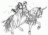 Horse Coloring Pages Riding Rider Princess Clipart Prince Getdrawings Popular Library Getcolorings Color sketch template