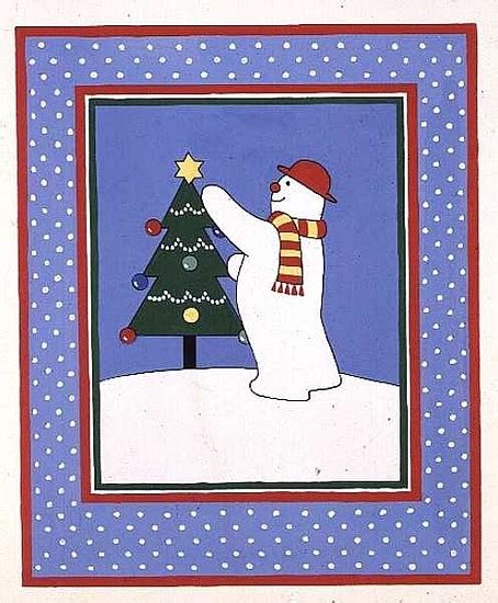 snowman  christmas tree lavinia hamer als kunstdruck oder handgemaltes gemaelde