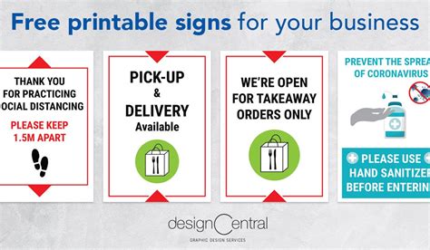 covid  printable signs   business design central
