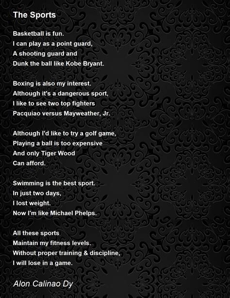 sports  sports poem  alon calinao dy