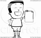 Presenting Smart Boy School Clipart Cartoon Card Report His Cory Thoman Outlined Coloring Vector 2021 sketch template