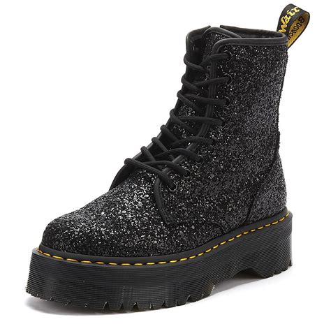 dr martens synthetic dr martens jadon chunky glitter womens black boots lyst