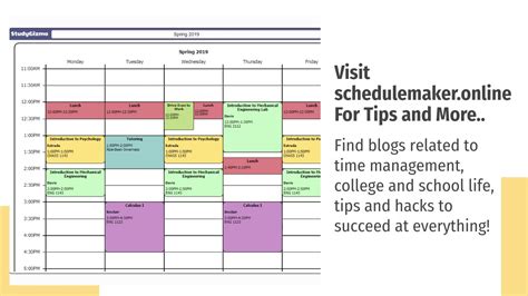 schedule maker  unique templates    schedule builder