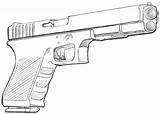 Glock Handgun Chicano sketch template