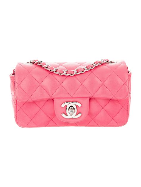 lyst chanel classic extra mini flap bag pink  metallic