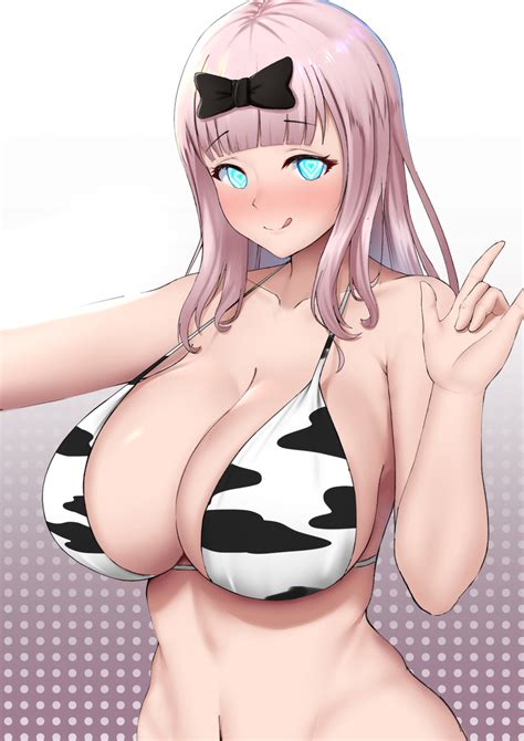 bikini bikini top blush breasts cleavage consensual cow