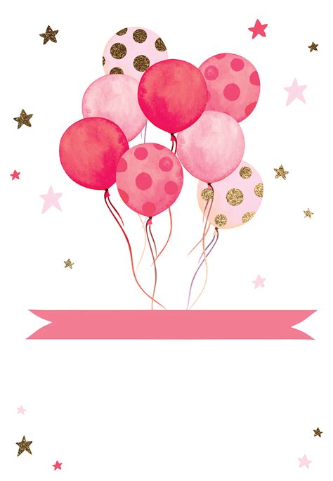 watercolor balloons birthday invitation template  island