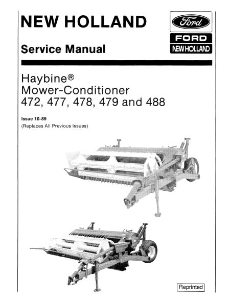 holland      haybine mower conditioner service manual farm manuals fast