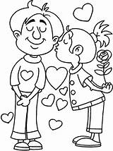 Coloring Rose Cheek Promise Lovely Give Then First Desenhos Kissing Pasta Escolha Valentine Pages Kids sketch template