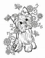Yorkie Terrier Yorkshire Elsharouni Colorir Kolorowanka Mandala Druku Puppy Ausmalbilder Terier Imprimir Layered Pokoloruj Drukowanka Westie sketch template