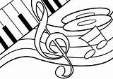 Coloring Piano Treble Clef Dancing Music Pages Notes Netart Musical Sheets sketch template