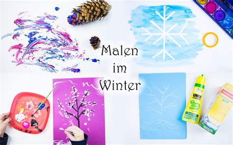 ideen zum malen im winter mit kindern video mama kreativ