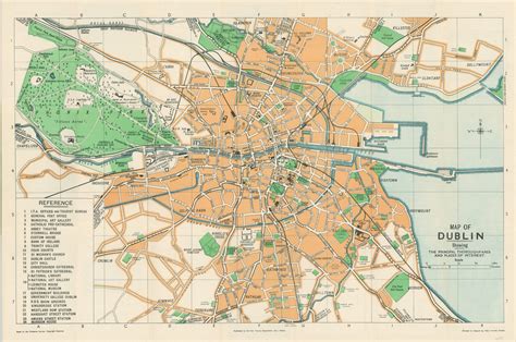 map  dublin showing  principal thoroughfares  places