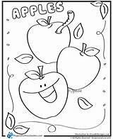 Apple Coloring Apples Pages Printable Color Preschool Kids Worksheets Preschoolers Sheet Alphabet Fun Cute Sheets Colouring Printables Kindergarten Fall Letter sketch template