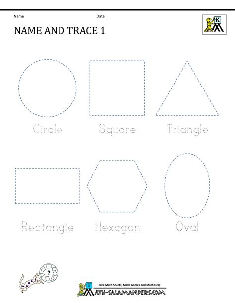 shape tracing worksheets kindergarten