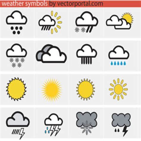 weather symbols freevectors