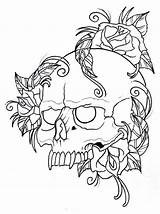 Skull Coloring Pages Tattoo Book Rose Tattoos Roses Tumblr Outline Men Choose Board Crosses Adults sketch template