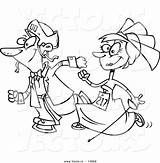 Wedding Cartoon Couple Running Vector Coloring Outline Race Pages Leishman Ron Printable Resolution High Royalty Color Getcolorings sketch template