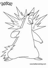 Typhlosion Pokemon Coloring Pages Printable Kids Color sketch template