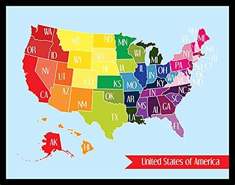 framed colorful map   united states  designs  tenisha